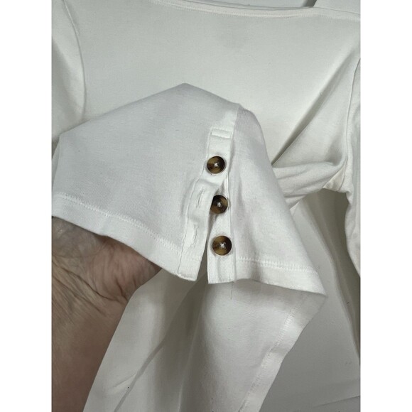 Chicos Square Neck The ultimate tee 3/4 pima cotton modal blouse  1 Top M 6 8 - Picture 5 of 7